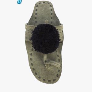 FIGUE Leo Pom Pom sandals army green New in box